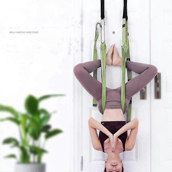 Yoga Trapez, Talje Ryg Ben Strækrem Dør Rygbøjningshjælp Træner Yoga Stropper til Udstrækning Rygbøjning Split Inversionsrem - Grøn