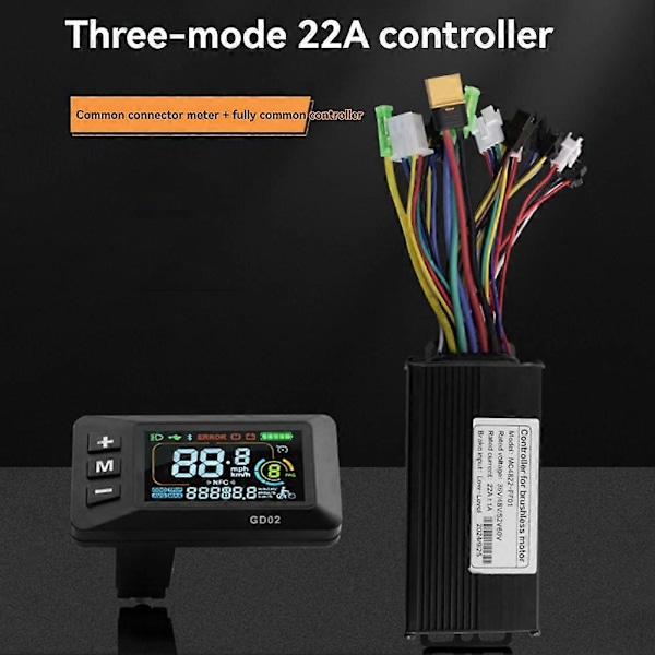 22A Borstlös Kontroller GD02 Mätare LCD Display+130X Gasreglage Kit