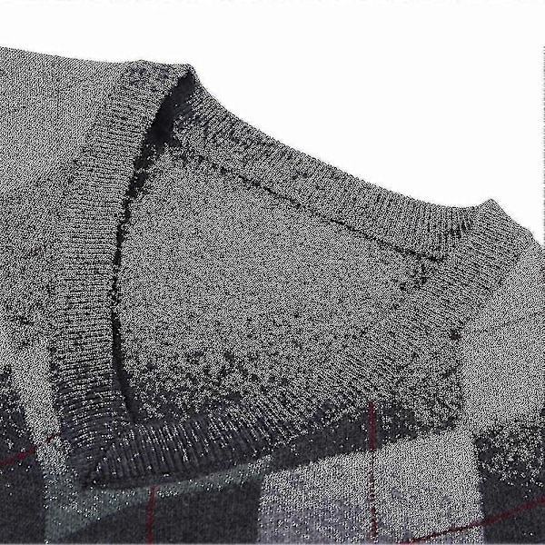 Herr Cashmere Pullover Ullblandning Ärmlös Stickad V-ringad Tröja Dark Grey M