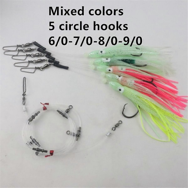 Glow Squid Deep Drop Tilefish Rig, Utmärkt för djuphavsfiske efter Tilefish, Grouper, Bottenfiske Rig 8/0