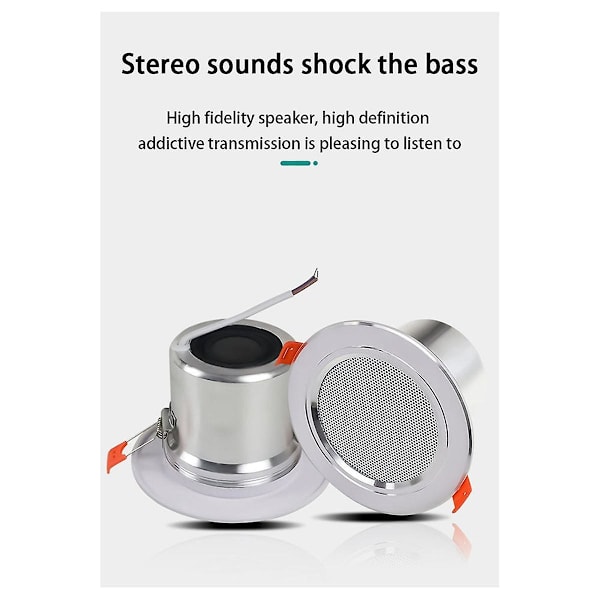 8 Ohm 10W Badrumstakhögtalare Bakgrundsmusiksystem Fuktsäker Aluminiumburk Mode In-Ce
