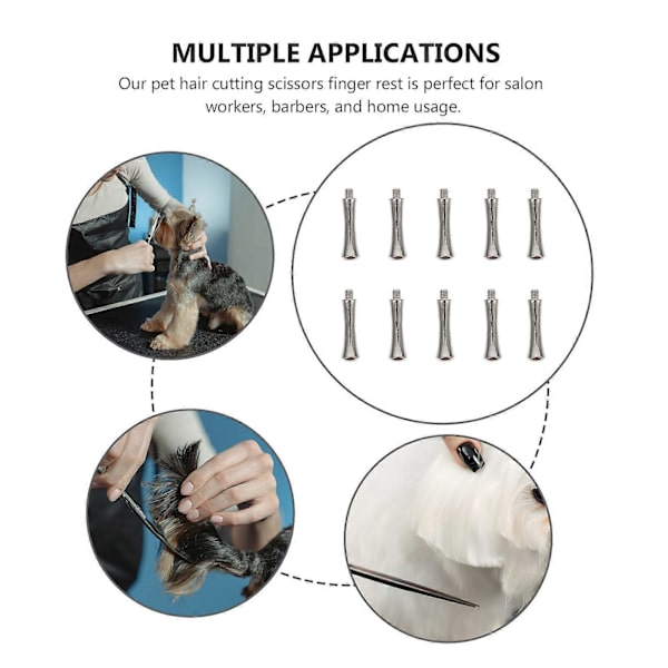 10 st Metall Dekor Finger Set Hårförtunnare Fingerstöd Hårklippare Finger Rostfritt Stål Finger
