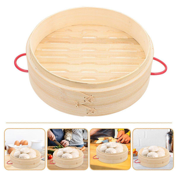 Bambu-höyrystin Höyrytetyt sämpylät Höyrystinkori Dumpling-höyrystin Höyrykori Bambu-dumpling-höyrystin