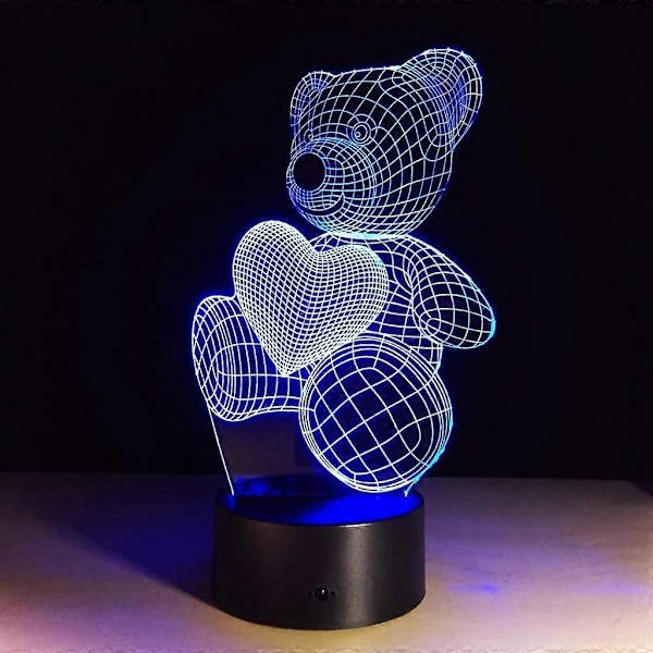 3D Optisk Illusion Lampa LED 7 Färger Touch Switch Ändra Nattlampa För Sovrum Heminredning