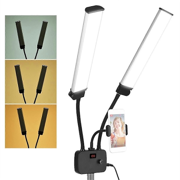 Kaksivartinen himmennettävä LED-videovalo kauneudelle, 2700K-5600K, 2 valotilaa, 45W, valokuvaus, suoratoisto, EU-pistoke