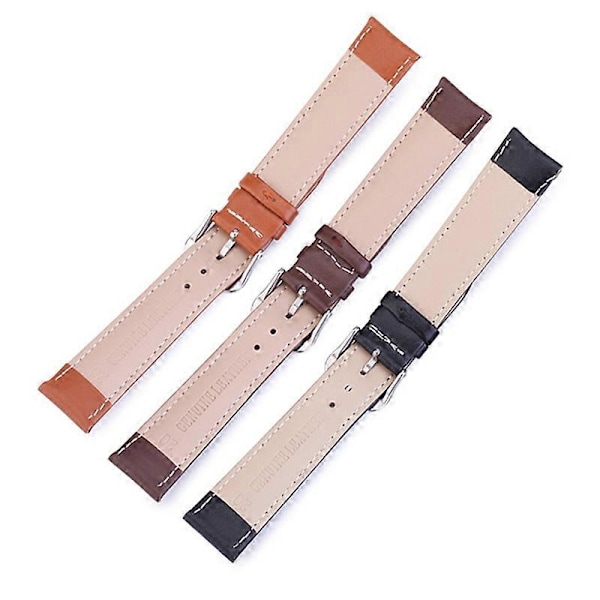18/20/22/24mm Klockarmband i Konstläder Kompatibelt med Samsung Galaxy Huawei Light Brown 18mm