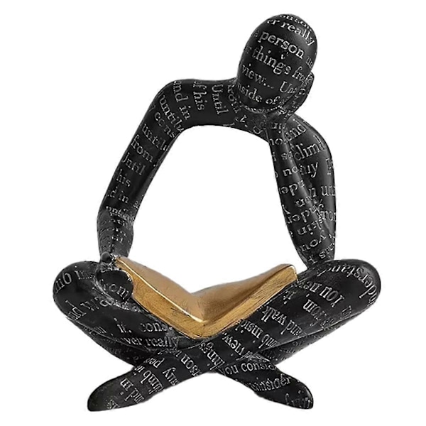 Nordisk Abstrakt Resin Skulptur - Tänkare Figurin Staty A