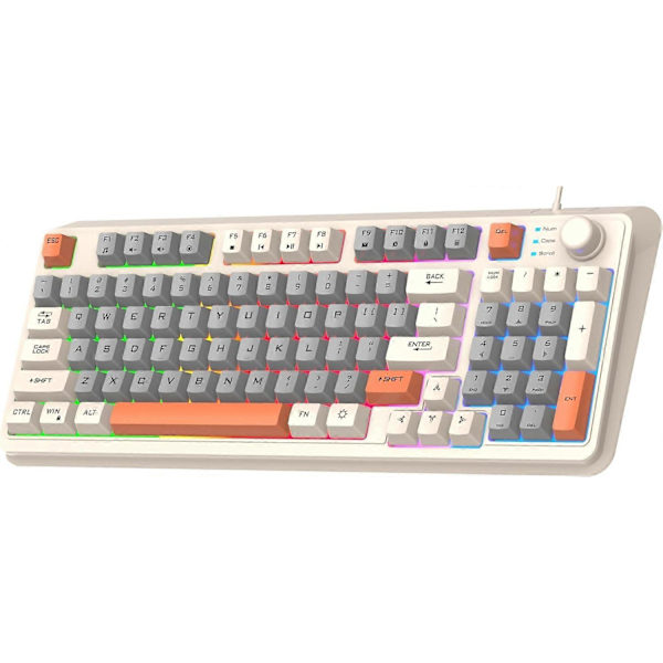 K82 Speltangentbord för gamers, 94 tangenter, trådbundet tangentbord för bärbar dator, laptop, stationär dator (Bin)