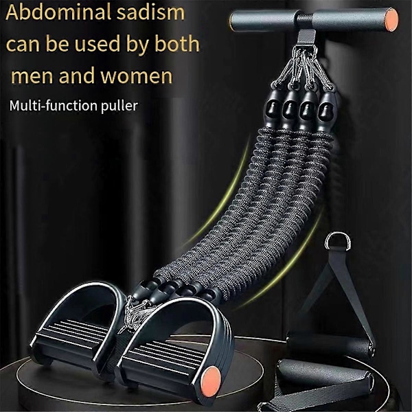 100LBS Pedalspänningsrep Abdominalt Elastiskt Band Träningsutrustning