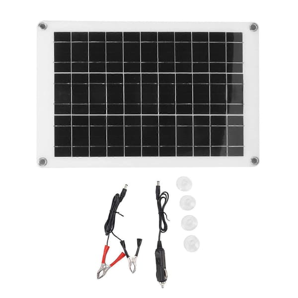 Solpanel Kit Polykristallint Kisel Vattentät Solpanel Flexibel Fotovoltaisk Panel Dubbel USB 20W 18V