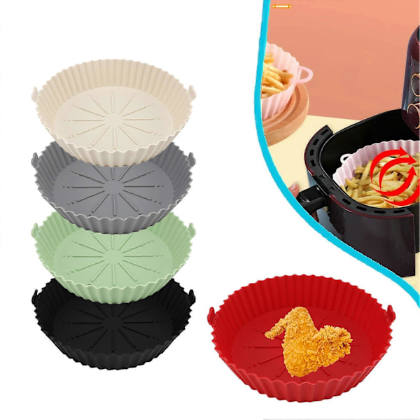 Silikon Bakform Miljövänlig Livsmedelsgodkänd Non-Stick Multifunktionell Högtemperaturtålig Mikrovågsugn Återanvändbar Rund Form Bakplåt Red Large