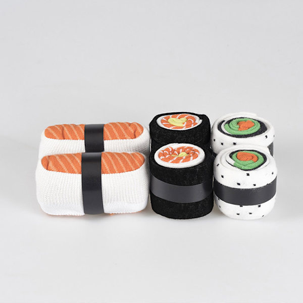 4 Par Långa Bomullsstrumpor Sushi Strumpor 38-42 red one size