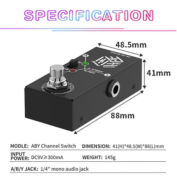 Kanal Elektrisk Gitarrpedal Instrument Effektor ABY Dubbelkanal