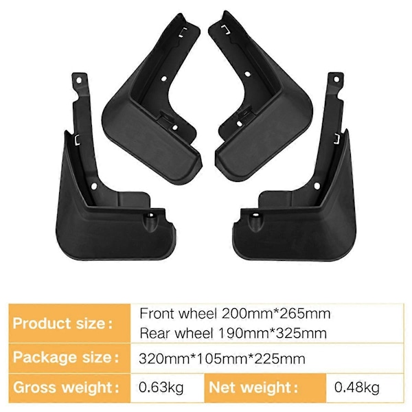 4 st Bil Stänkskydd Mud Flaps För Zeekr 001 2021-2023