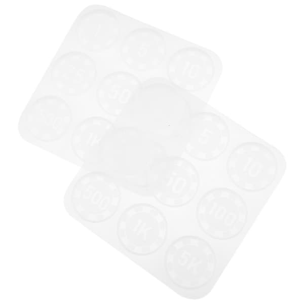 2 stk. Resinforme Nummer Poker Chips Spillechips Epoxy Støbeform DIY Silikoneform Tokenform Resin