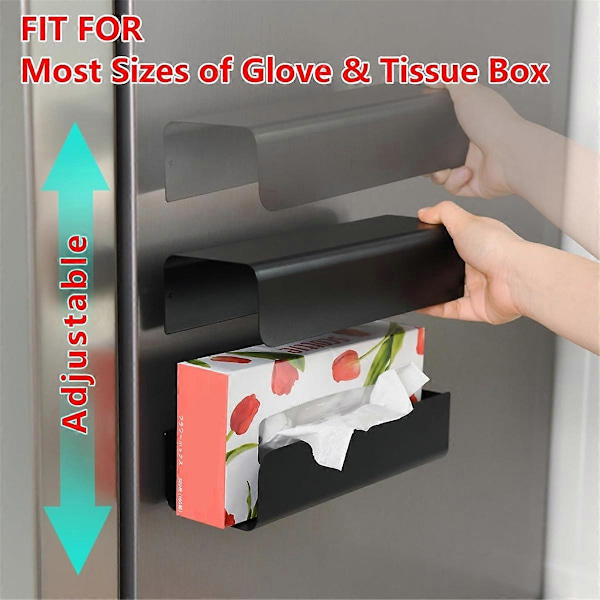 Magnetisk Handskfack Dispenser Pappershanddukshållare Väggmontering Svart