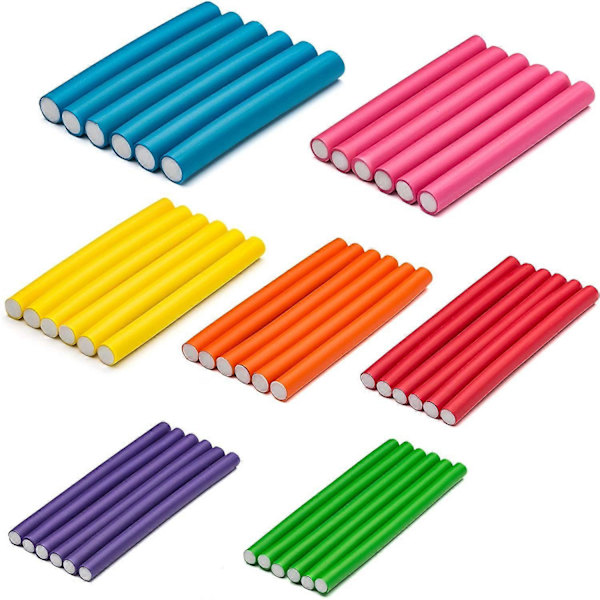 Hårrullar 42-pack 7\" Flexibla locktänger