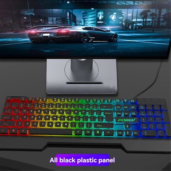Pelinäppäimistöpaketti USB-johdollinen tietokonenäppäimistö 104 näppäintä PC-pelaajille kannettavalle tietokoneelle