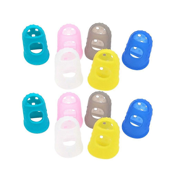 10 st Verktyg Barn Fingerspets Skydd Silikon Gel Fingerskydd Tumpickar Gitarr Plektrum Elgitarr