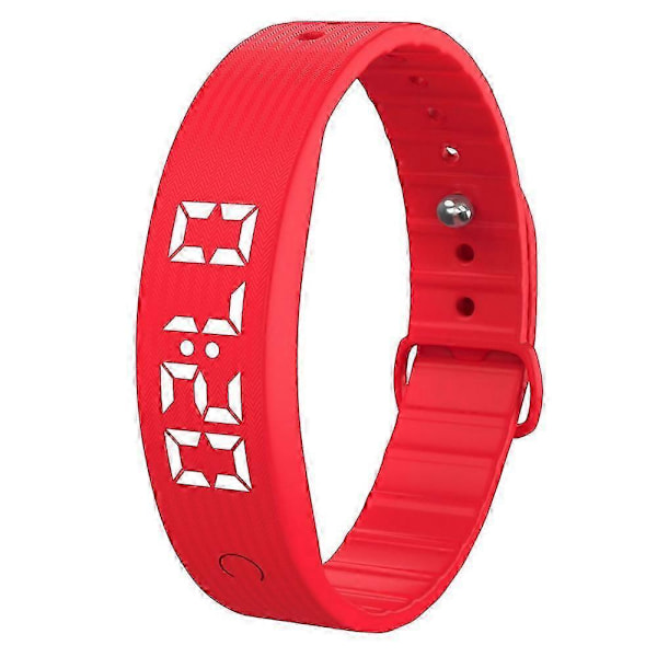 W5SV Smart Armband med Vibrerande Alarm, Sömnövervakning Digital Display Elektrisk Klocka - Grön Red