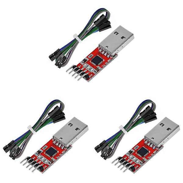 3 st CP2102 USB 2.0 till TTL 5-stifts seriell adapter USB till TTL seriell konvertermodul för UART STC 3.3V och 5V