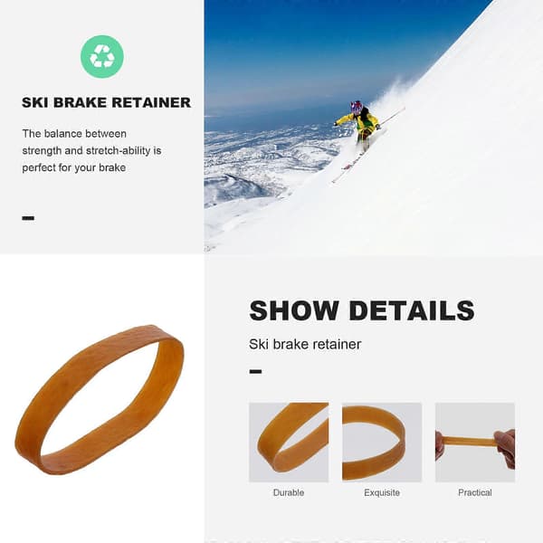 1 Sæt Elastiske Skibremsebånd Gummibånd Tykke Snowboardbremsebånd