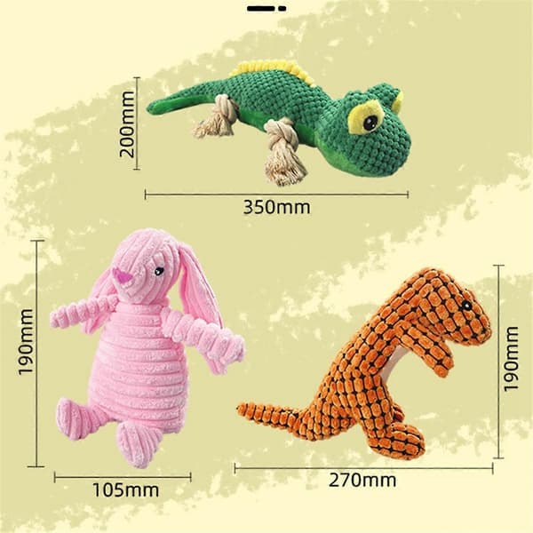 Bitring Gummi Ljud Hundleksak Passar Hundar i Alla Storlekar, Rosa & Beige