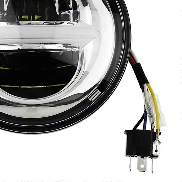 Retro Motorcykel 5.75 Tum LED Strålkastare för Svart