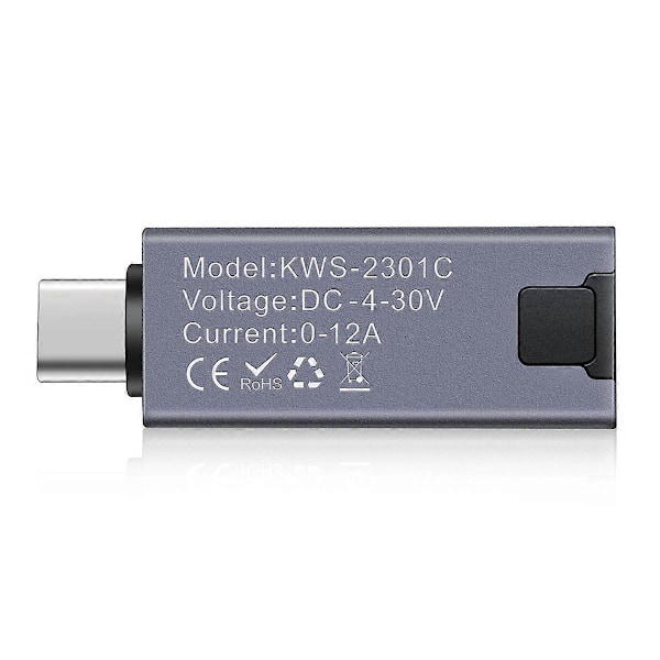 Typ-C Multifunktionell Digital Display Amperemeter Testare