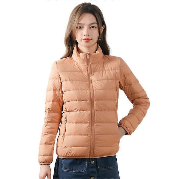 Ultralätt kort dunjacka för dam ORANGE 2XL