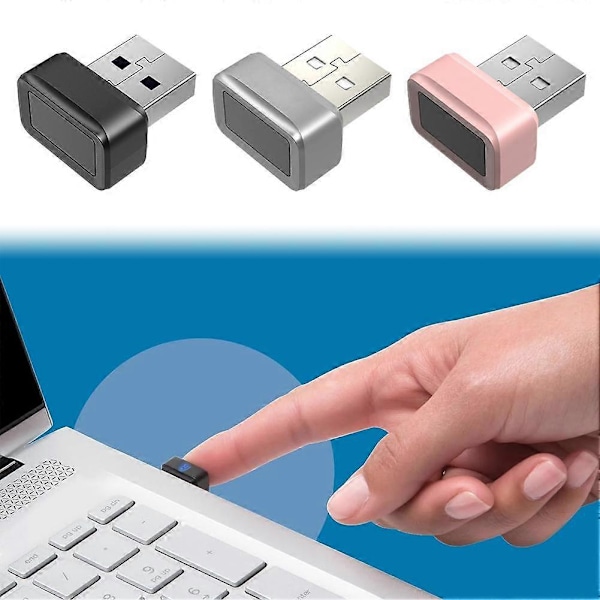 USB Fingeravtrycksläsare FIDO U2F Säkerhetsnyckel Enhet Inloggning - Windows Hello Black