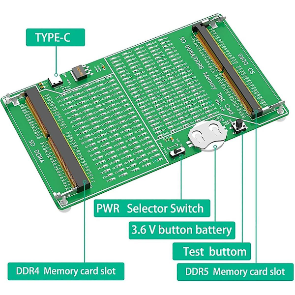 SO DDR4/5 Minnestestare Laptop Minnestest Diagnos Adapter PCB Krets Testverktyg Minnestestare