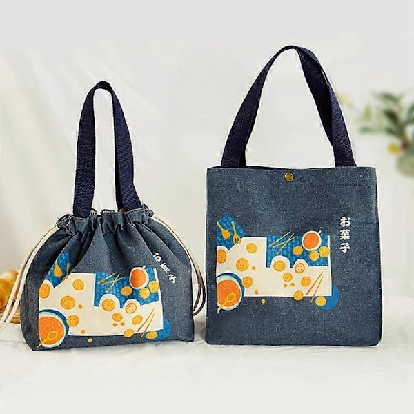 Kannettava japanilaistyylinen kangas suuri kapasiteetti paksu lounaspussi Bento-kassi Yellow A