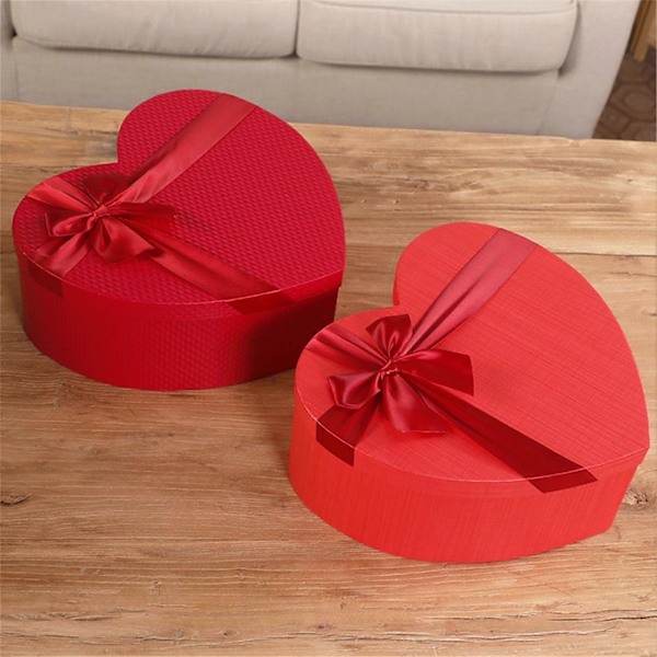 Presentförpackning med rosett, mångsidig pappersblommor Huvuden Förpackningslåda för födelsedag Red M