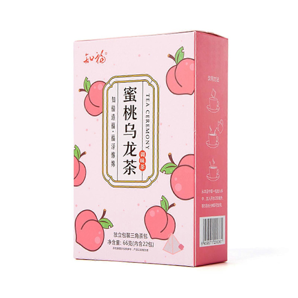 22-pack Persika Oolong Te Individuellt Förpackade Frukttepåsar Fritidsdrickande 66g för Morgon Eftermiddag