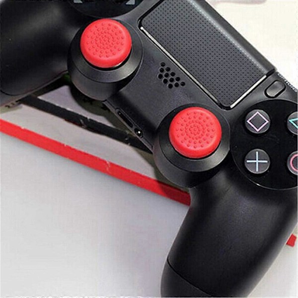 8 st Silikon Kontrollertillbehör, Halkfria Tummgrepp Joystickskydd Tumspakskydd för PS2 PS3 PS4 XBOX360-röd-