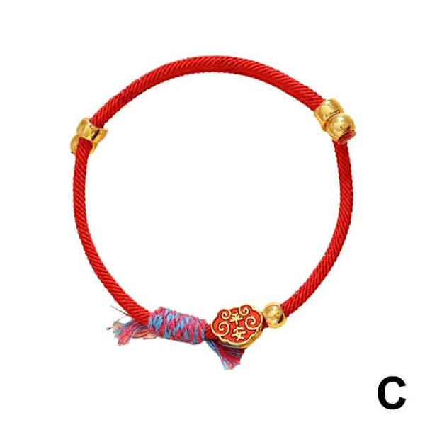 2025 Livets år Rött Rep Armband FU Hänge Lyckoarmband C