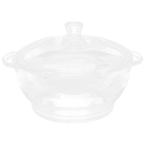 Slitstark Glas Gryta med Lock Dubbla Handtag Nudel Skål Ramen Gryta 2.5L