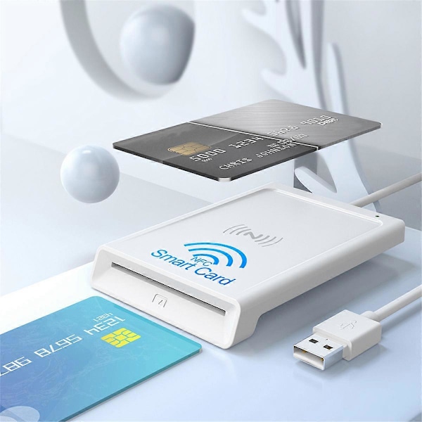 Kontakt + NFC 2-i-1 Smartkortläsare PC-ansluten Dual-Interface