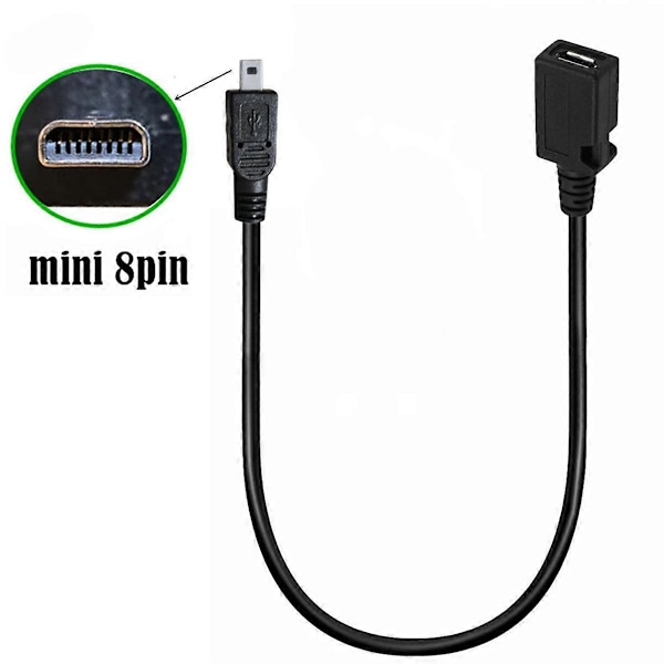 Mini 5P Typ C Hona till 8-Pin Mini B Hane Laddningskabel C
