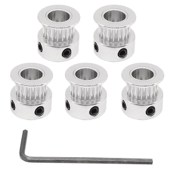 5 stk. 20 Tænder 10 mm Bredde Tandrem Aluminium Legering Remskive Egnet til CR10 CR6 SE 3D Printer (Hul 8 mm)