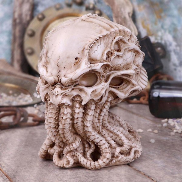 Valkoinen Cthulhu-patsas Cthulhu-kallon hartsi koriste mustekala