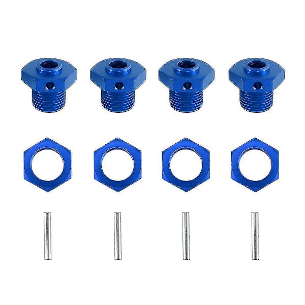 Metall 17mm Hjul Hex Nav Adapter Med Mutter För Arrma 1/8 3s 1/10 Big Rock V3 Rc Bil Uppgraderingsdelar,bl
