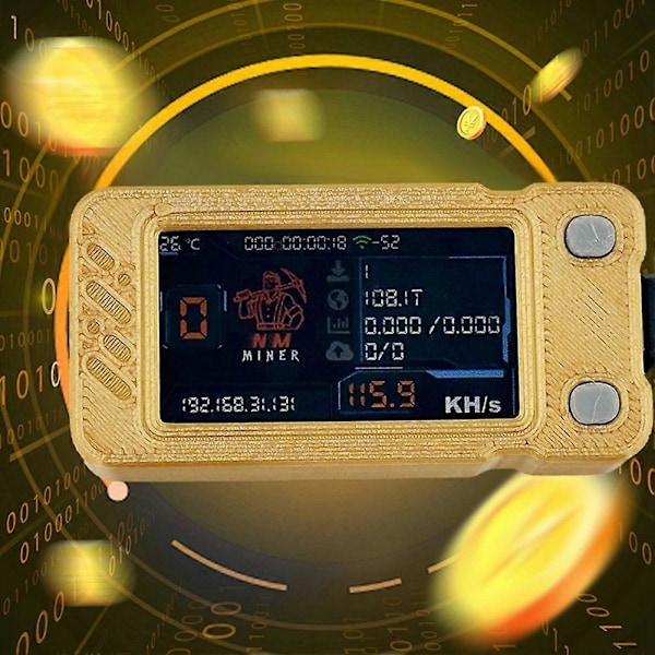 Uppgraderad Nerdminer 118KH/S BTC Solo Lottery Miner Mini ASIC Miner Bitcoin BTC Miner med Färgskärm Nerd Miner