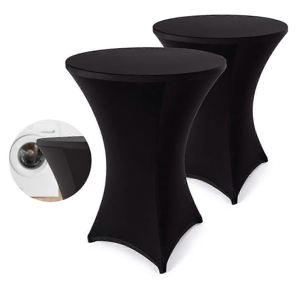 Elegante antracitfarvede stretch overtræk til barborde til bistroborde Black 60   2 Set