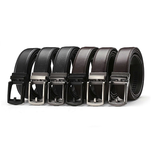 Herr Faux Läderbälte Mikro Automatiskt Spänne Spärrbälte Reptåligt Bälte Modeaccessoarer Black 130cm