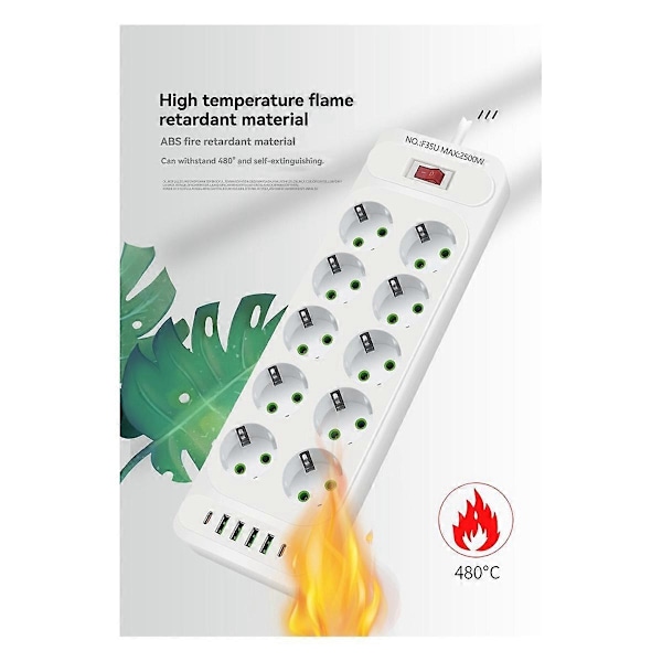 EU-kontakt Grenuttag Eluttag Multitapp Elektrisk Socket B