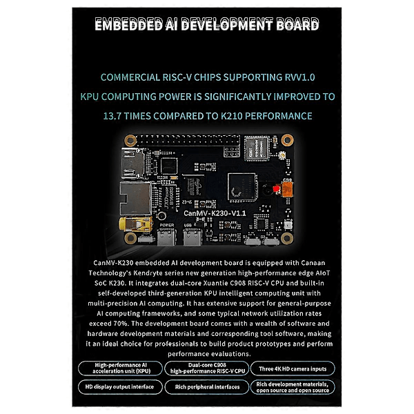 CanMV-K230 Inbyggd Dual-Core RISC-V CPU AI Utvecklingskort