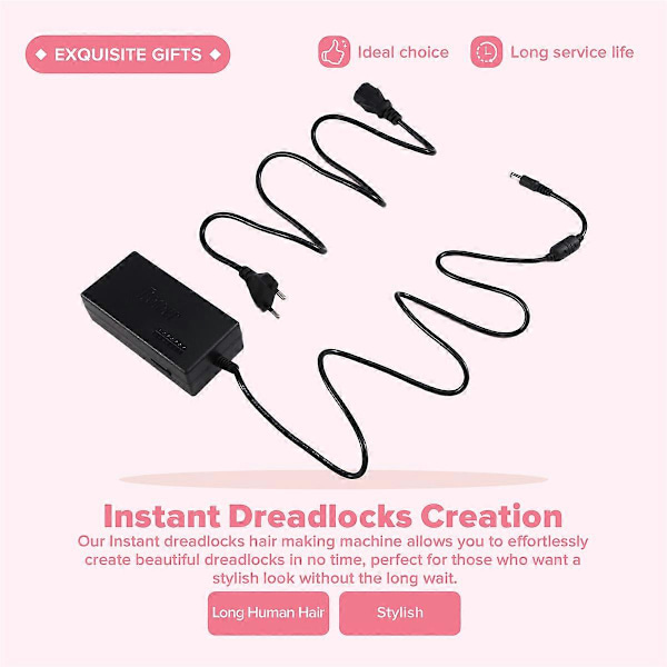 Halvautomatisk DIY Dreadlock-maskin för långt mänskligt hår EU-kontakt