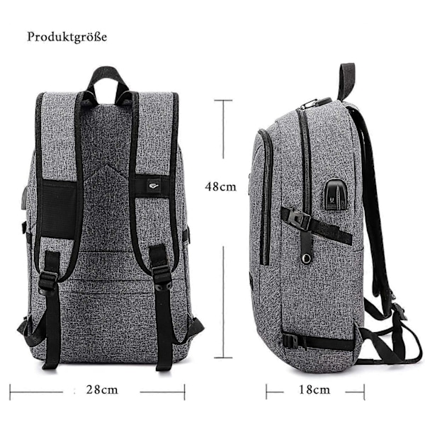Stöldskydd Laptop Ryggsäck 15,6 Tum Vattentät Hane Med USB Laddningsport Arbetsryggsäck Funktionell Ryggsäck Laptop Ryggsäck